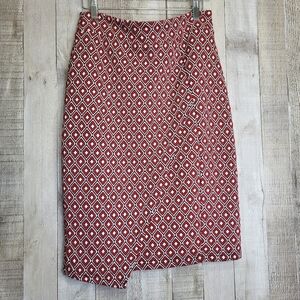 Maeve By Anthropolgie Geometric Red Skirt. Size Small